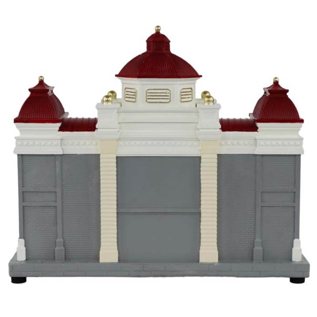 Stazione Ferroviaria Natalizia con Luci in Resina H.27 cm