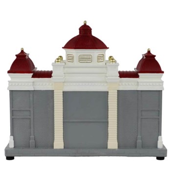 Stazione Ferroviaria Natalizia con Luci in Resina H.27 cm