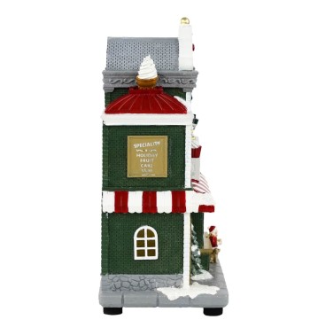 Gelateria Natalizia con Luci in Resina H.24 cm