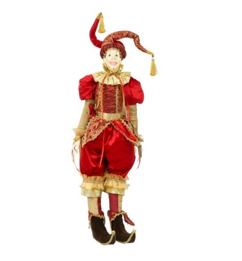 Jolly Natalizio Seduto Rosso e Oro H.96 cm