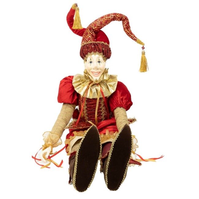 Jolly Natalizio Seduto Rosso e Oro H.96 cm