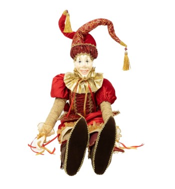 Jolly Natalizio Seduto Rosso e Oro H.96 cm