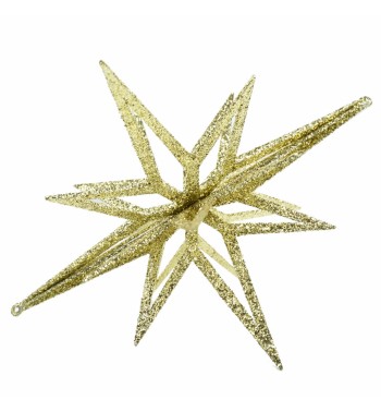 Stella 3D Natalizia con Glitter Oro in 2 Misure