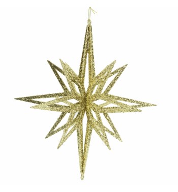 Stella 3D Natalizia con Glitter Oro in 2 Misure