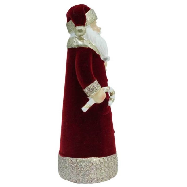 Babbo Natale in Velluto Rosso con Alberello Oro H.18 cm