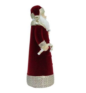 Babbo Natale in Velluto Rosso con Alberello Oro H.18 cm