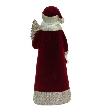 Babbo Natale in Velluto Rosso con Alberello Oro H.18 cm