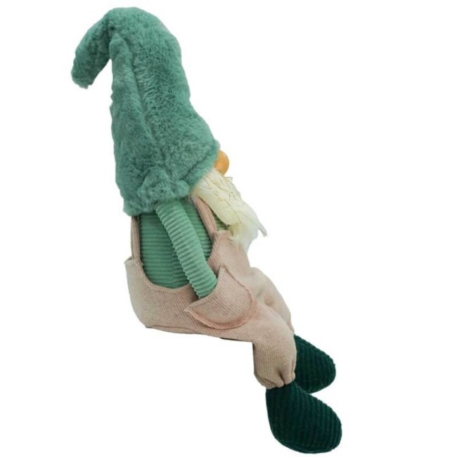 Gnomo di Natale Seduto con Abito Rosa e Verde H.68 cm