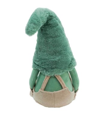 Gnomo di Natale Seduto con Abito Rosa e Verde H.68 cm