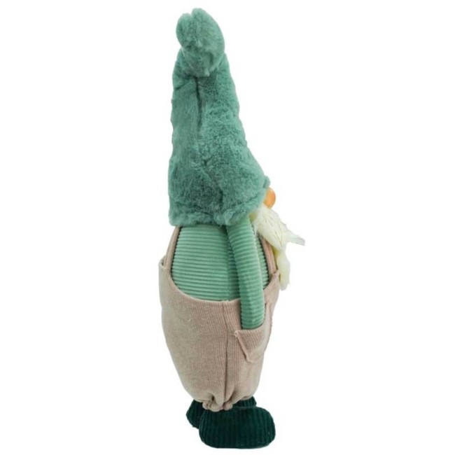 Gnomo di Natale in Piedi con Abito Rosa e Verde H.62 cm