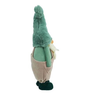 Gnomo di Natale in Piedi con Abito Rosa e Verde H.62 cm