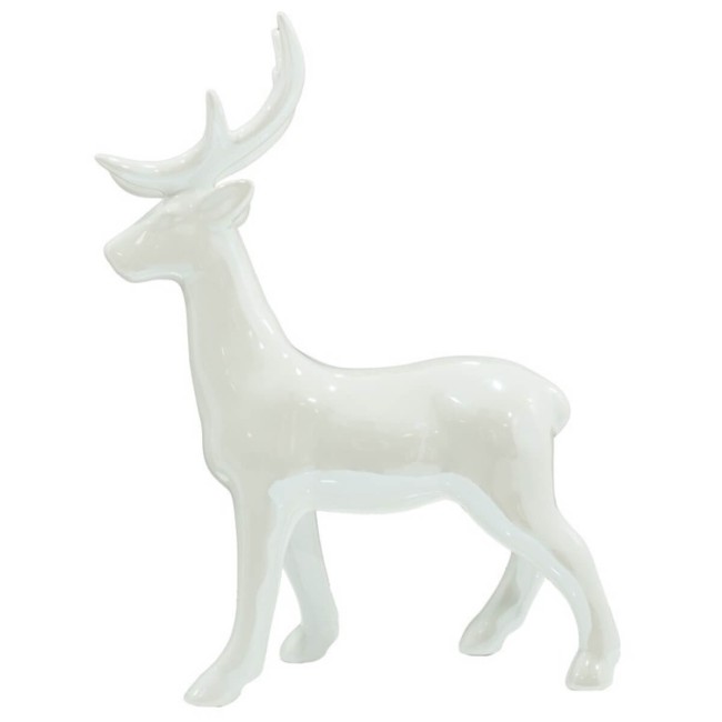 Renna Grigia o Bianca in Ceramica H.28,2 cm