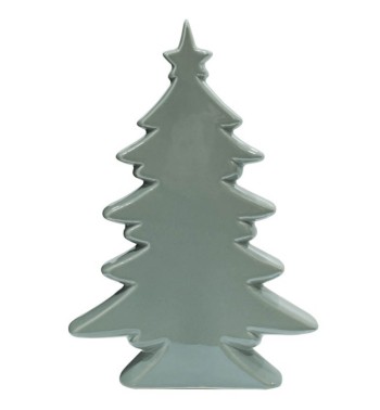 Alberello con Stella in Ceramica Bianco o Grigio H.26 cm