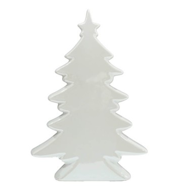 Alberello con Stella in Ceramica Bianco o Grigio H.26 cm