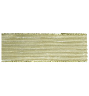 Nastro Natalizio a Strisce Crema e Oro 10 m