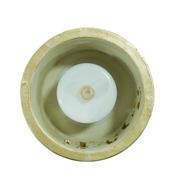 Porta Candela con Led Bianco e Oro in Resina D.11 cm