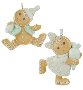 Biscotti di Marzapane Boy&Girl in Resina H.10 cm Set 2 Pz