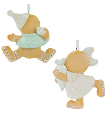 Biscotti di Marzapane Boy&Girl in Resina H.10 cm Set 2 Pz