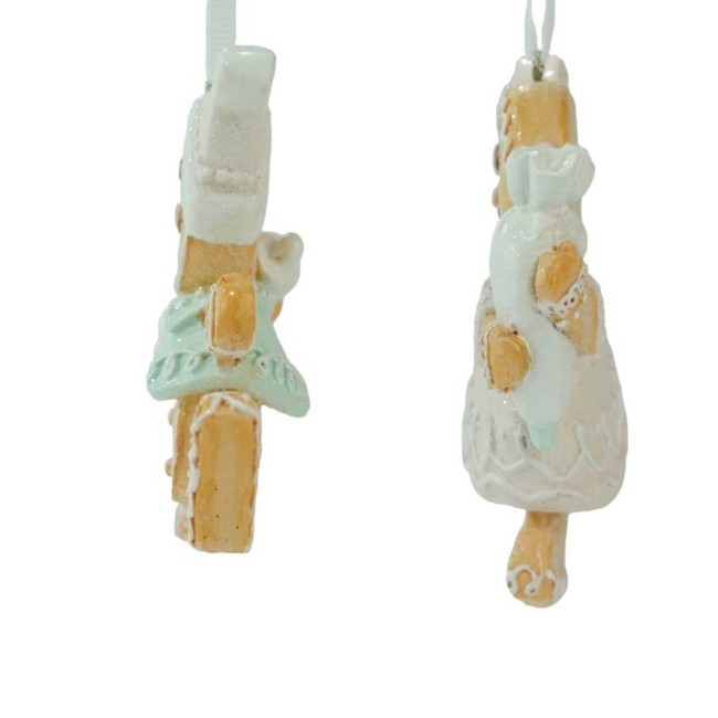 Biscotti di Marzapane Boy&Girl in Resina H.10 cm Set 2 Pz