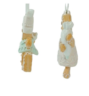 Biscotti di Marzapane Boy&Girl in Resina H.10 cm Set 2 Pz