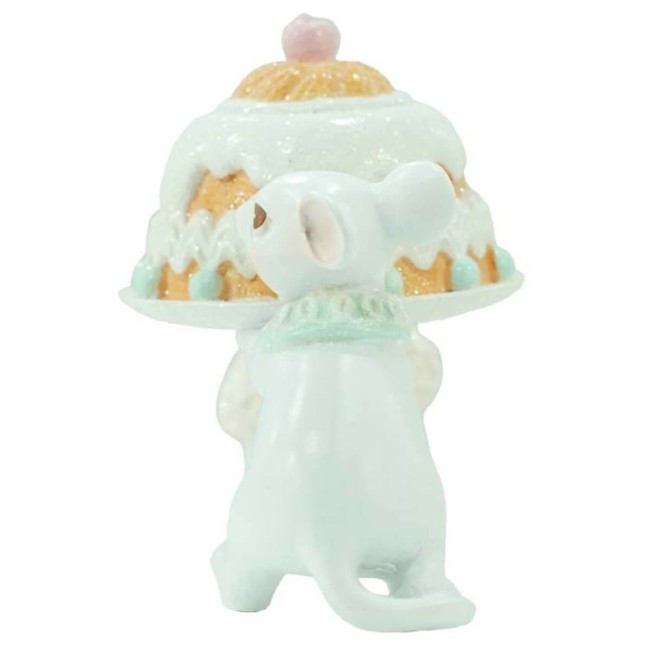 Topini con Torta in Resina H.9 cm