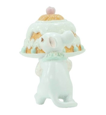 Topini con Torta in Resina H.9 cm