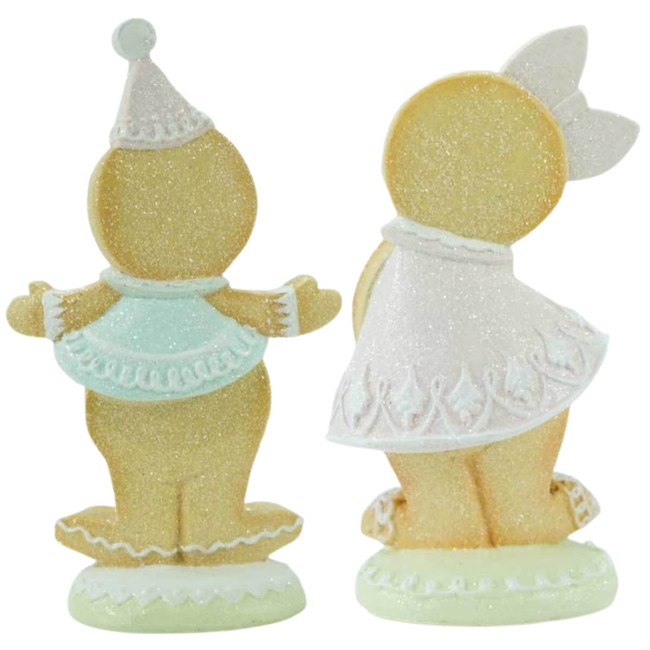 Biscottini di Marzapane Boy&Girl in Resina H.20 cm Set 2 Pz