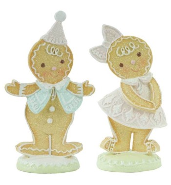 Biscottini di Marzapane Boy&Girl in Resina H.20 cm Set 2 Pz