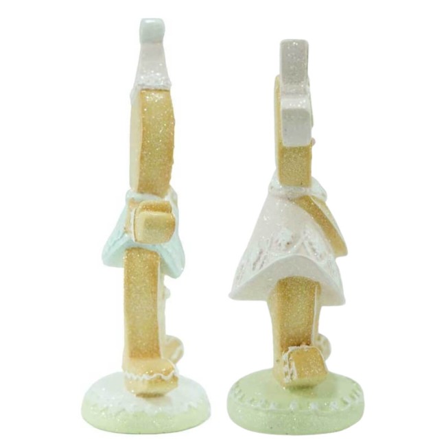 Biscottini di Marzapane Boy&Girl in Resina H.20 cm Set 2 Pz