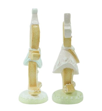 Biscottini di Marzapane Boy&Girl in Resina H.20 cm Set 2 Pz