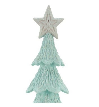 Alberello Natalizio di Marzapane in Resina Azzurro H.46,3 cm