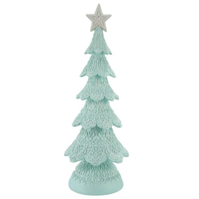 Alberello Natalizio di Marzapane in Resina Azzurro H.46,3 cm