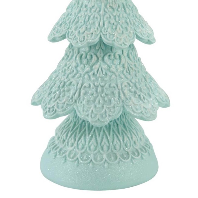 Alberello Natalizio di Marzapane in Resina Azzurro H.46,3 cm