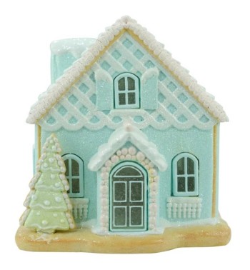 Casetta di Marzapane con Luci Led in Resina H.21 cm