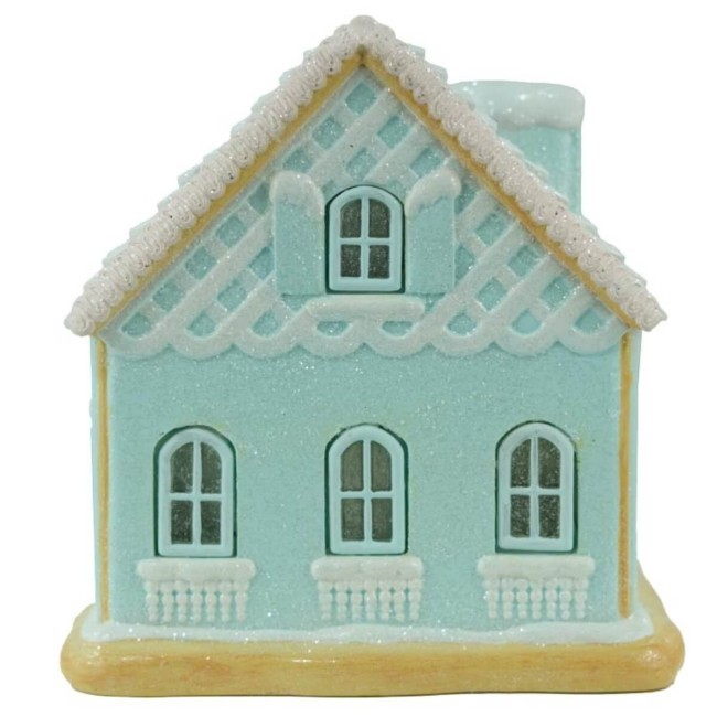 Casetta di Marzapane con Luci Led in Resina H.21 cm