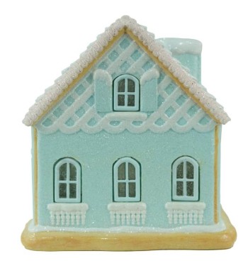 Casetta di Marzapane con Luci Led in Resina H.21 cm