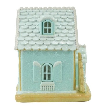 Casetta di Marzapane con Luci Led in Resina H.21 cm