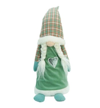 Gnomo di Natale con Abito Verde Acqua H.65 cm