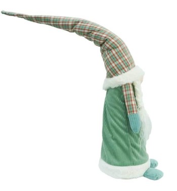 Gnomo di Natale con Abito Verde Acqua H.65 cm