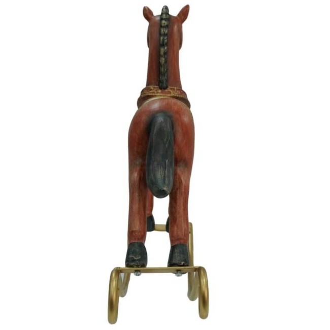 Cavallo Marrone su Dondolo Dorato 2 Misure