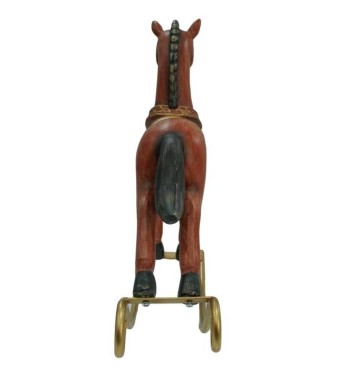 Cavallo Marrone su Dondolo Dorato 2 Misure