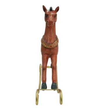 Cavallo Marrone su Dondolo Dorato 2 Misure