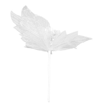 Fiore Natalizio in Rete Bianco con Paillettes D.30 cm