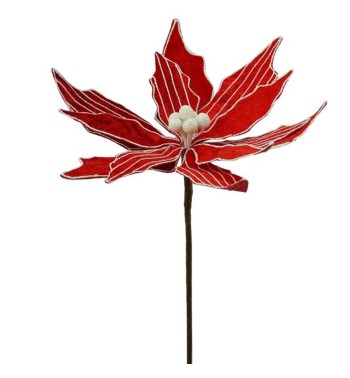 Fiore in Velluto con Decori D.20xL.38 cm