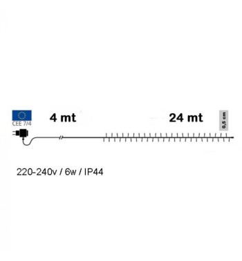 Catena Memory Control con 480 Luci Led Bianco Freddo con Cavo Trasparente 24 metri, Uso Esterno