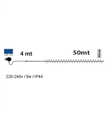 Catena Memory Control con 1000 Luci Led Bianco Freddo con Cavo Trasparente 50 metri, Uso Esterno
