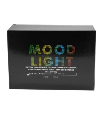 Catena Luminosa Multicolor 1000 Led| Cavo Trasparente| Funzione Memory |50 metri Uso Esterno IP44