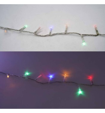 Catena Luminosa Multicolor 1000 Led| Cavo Trasparente| Funzione Memory |50 metri Uso Esterno IP44