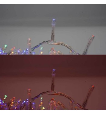 Catena Luminosa Multicolor 1000 Led| Cavo Trasparente| Funzione Memory |50 metri Uso Esterno IP44