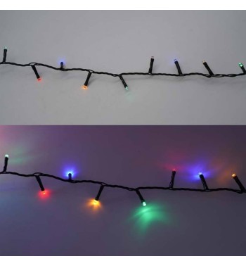 Catena Luminosa Multicolor 1000 Led| Cavo Verde| Funzione Memory |50 metri Uso Esterno IP44